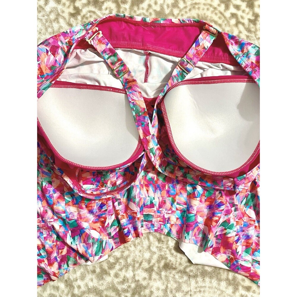 Sunsets IPANEMA Forever Pink Tankini Swim Top US 34D A Line Adjustable Straps - Picture 4 of 12